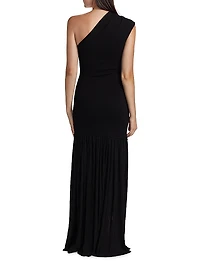 Cora Pleated Crepe Chiffon Dress