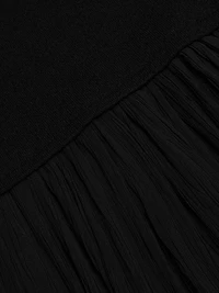 Cora Pleated Crepe Chiffon Dress