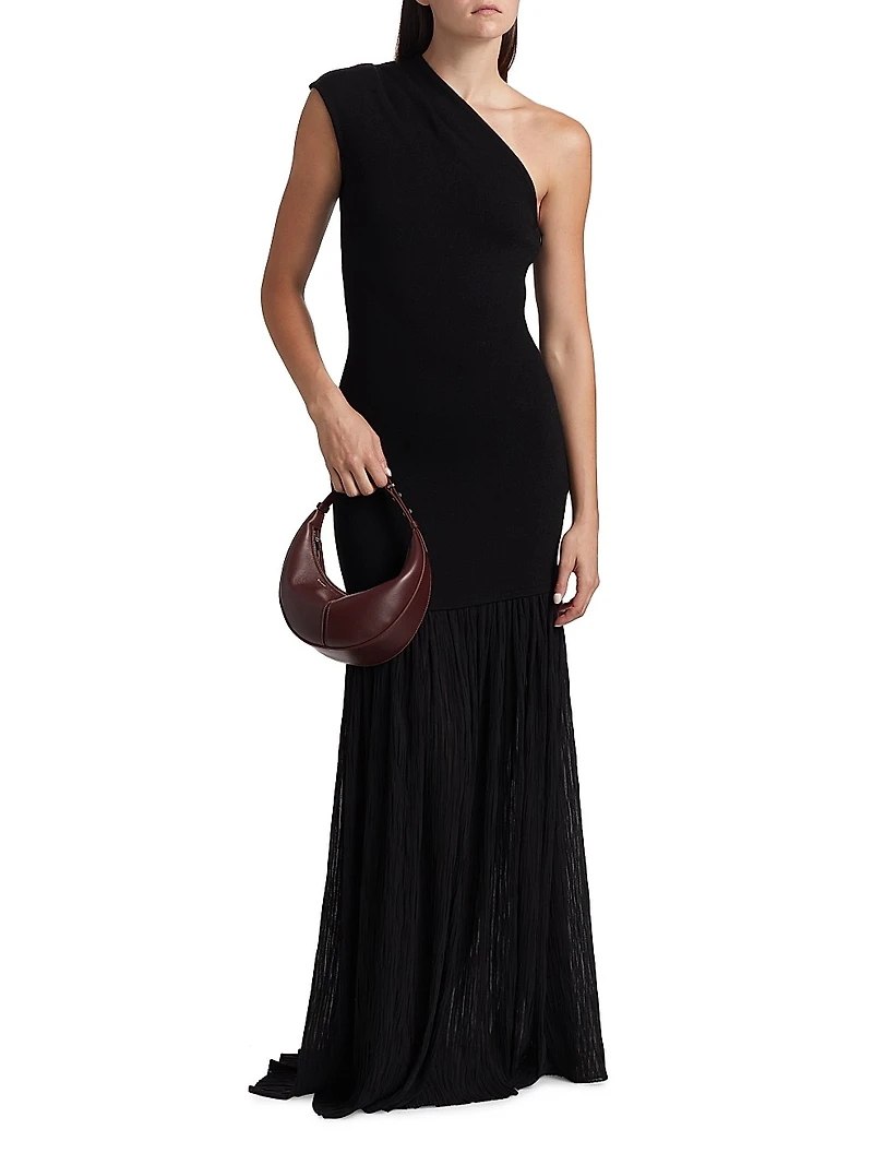 Cora Pleated Crepe Chiffon Dress