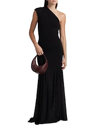 Cora Pleated Crepe Chiffon Dress