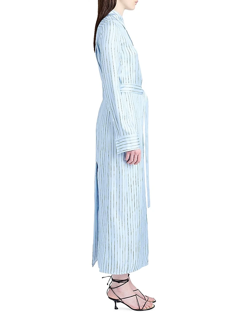 Hannah Stripe Silk Twill Shirtdress