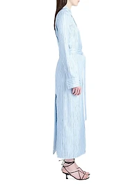 Hannah Stripe Silk Twill Shirtdress