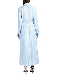 Hannah Stripe Silk Twill Shirtdress