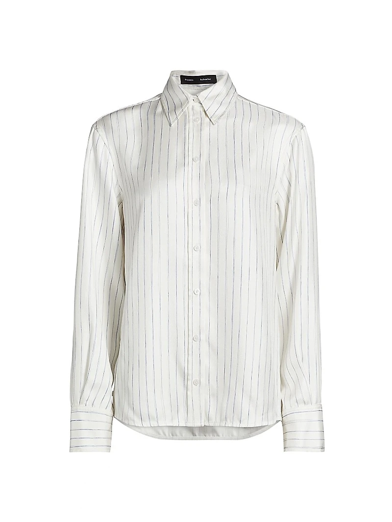 Madison Striped Silk Twill Top