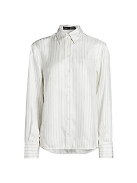 Madison Striped Silk Twill Top