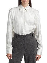 Madison Striped Silk Twill Top