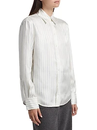 Madison Striped Silk Twill Top