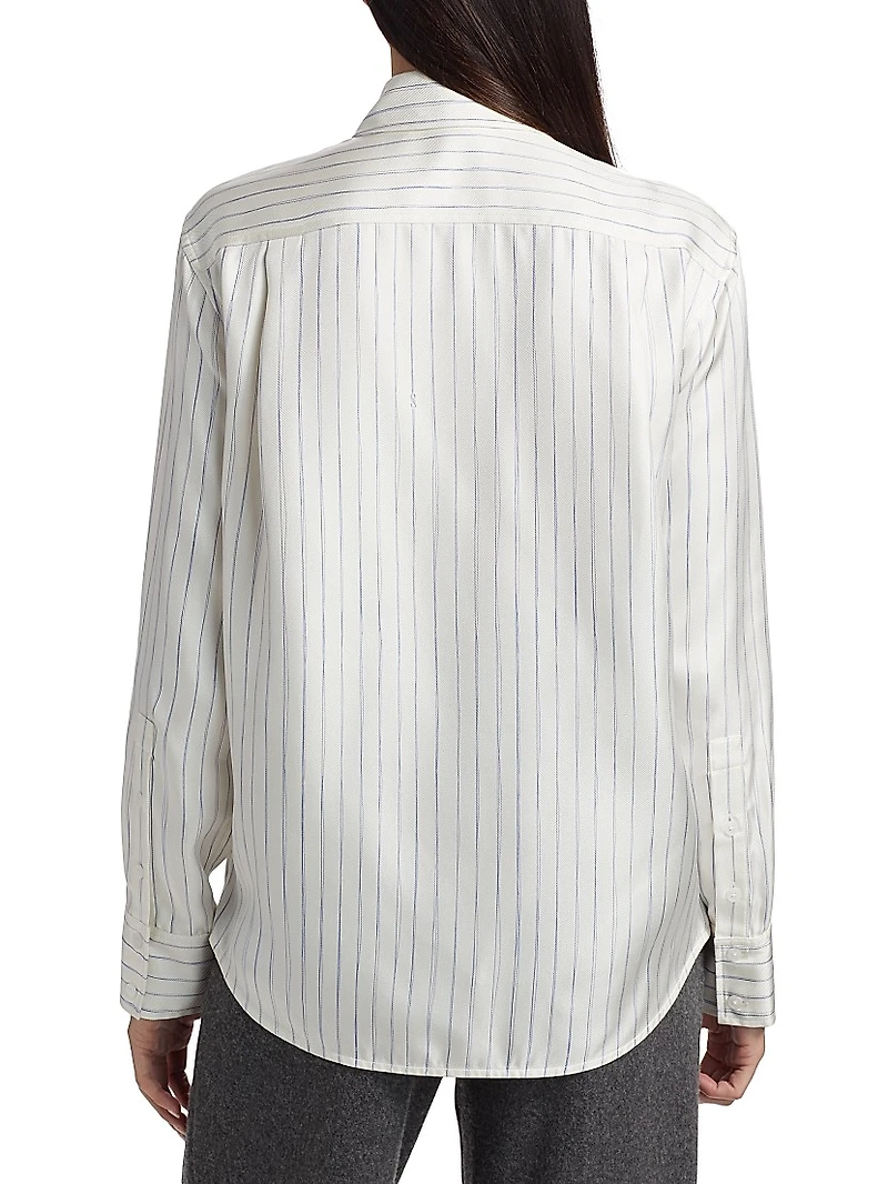 Madison Striped Silk Twill Top