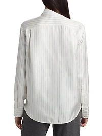 Madison Striped Silk Twill Top