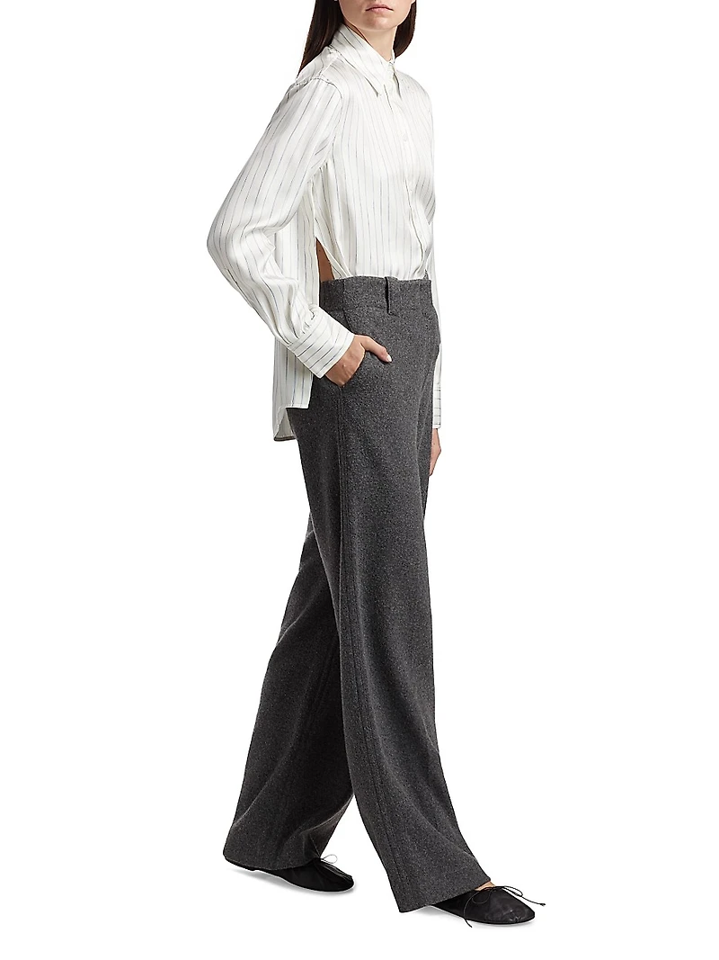 Madison Striped Silk Twill Top