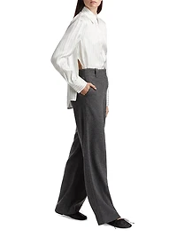 Madison Striped Silk Twill Top