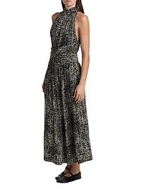 Lola Gathered Crepe Maxi Dress