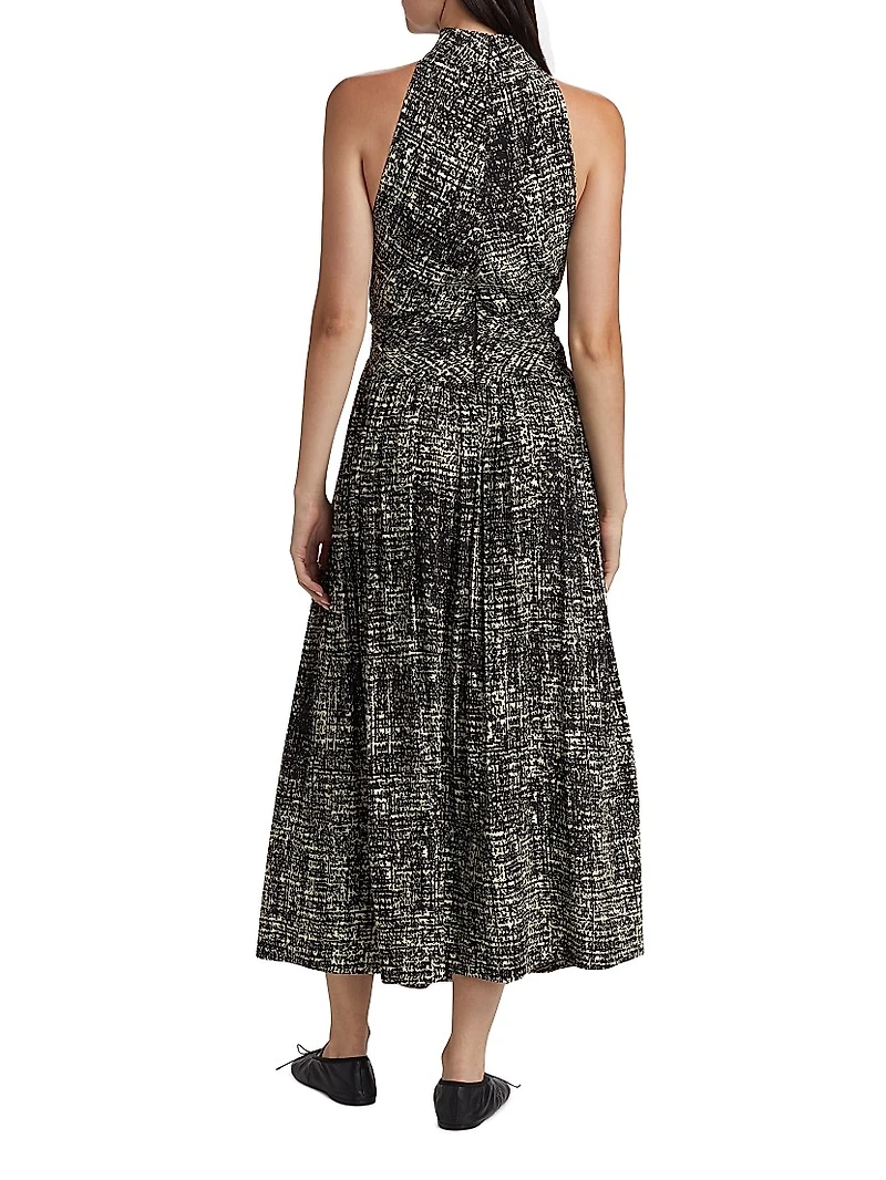 Lola Gathered Crepe Maxi Dress