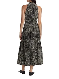 Lola Gathered Crepe Maxi Dress