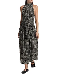 Lola Gathered Crepe Maxi Dress
