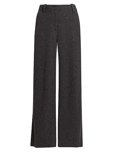 Violet Wool Jersey Wide-Leg Pants