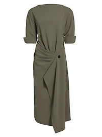 Maisie Crepe Wrap-Front Dress