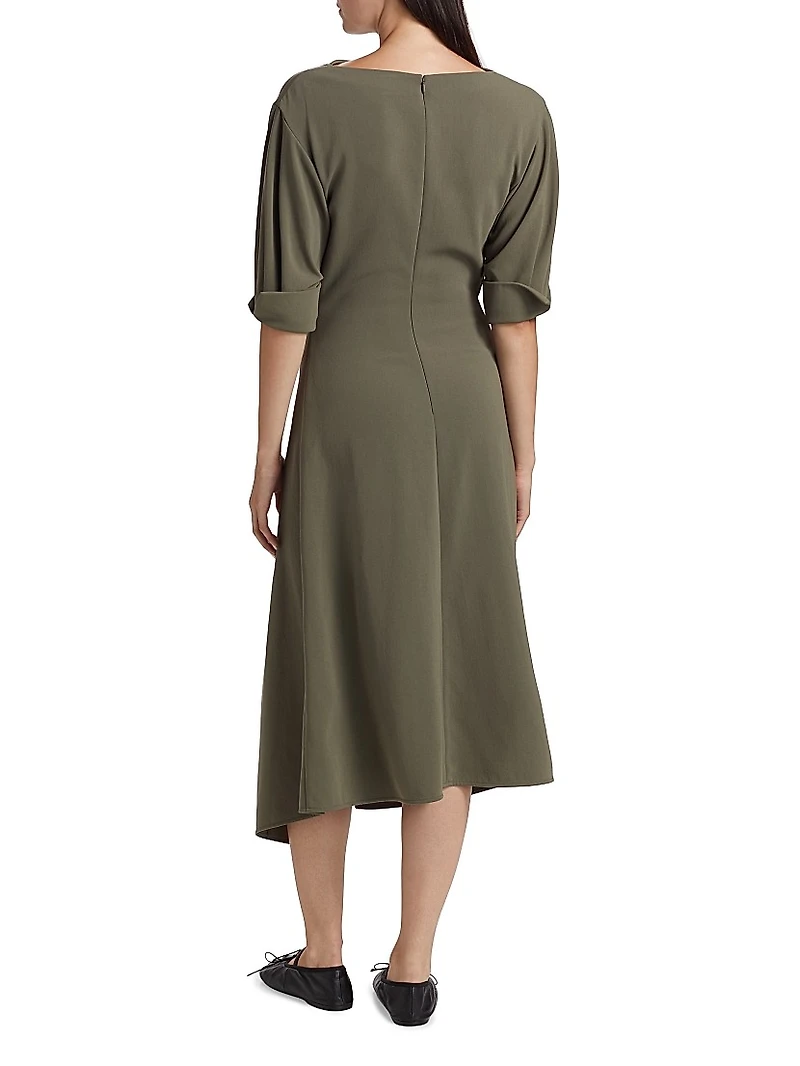 Maisie Crepe Wrap-Front Dress
