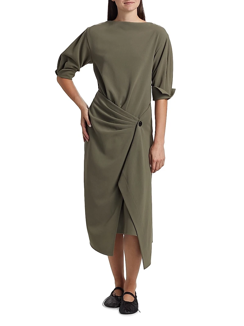 Maisie Crepe Wrap-Front Dress