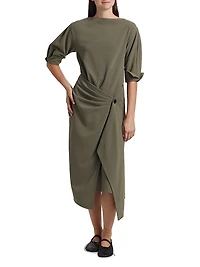 Maisie Crepe Wrap-Front Dress
