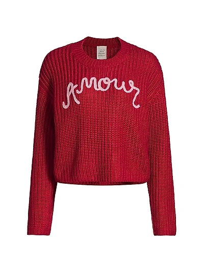 Amour Embroidered Crewneck Sweater