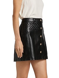 Claudia Quilted Faux-Leather Miniskirt