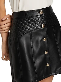 Claudia Quilted Faux-Leather Miniskirt