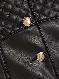 Claudia Quilted Faux-Leather Miniskirt