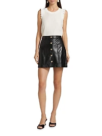 Claudia Quilted Faux-Leather Miniskirt