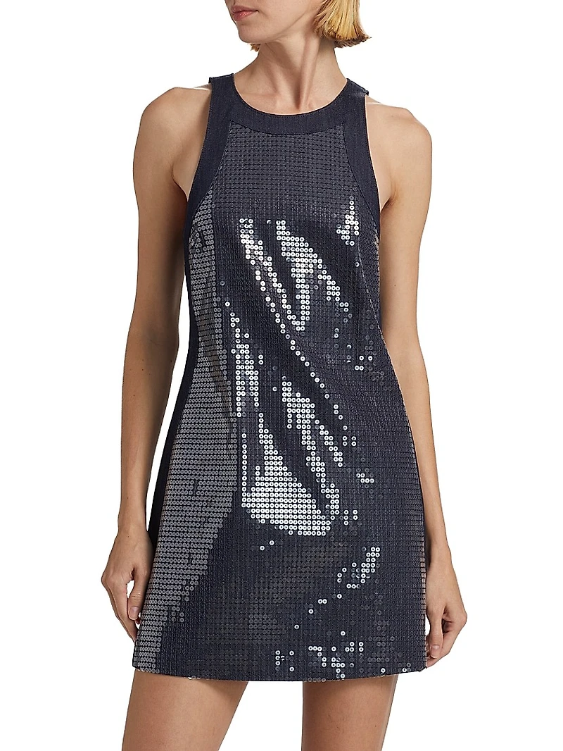 Skyla Sequined Denim Minidress