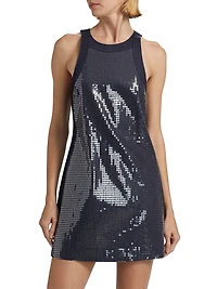 Skyla Sequined Denim Minidress