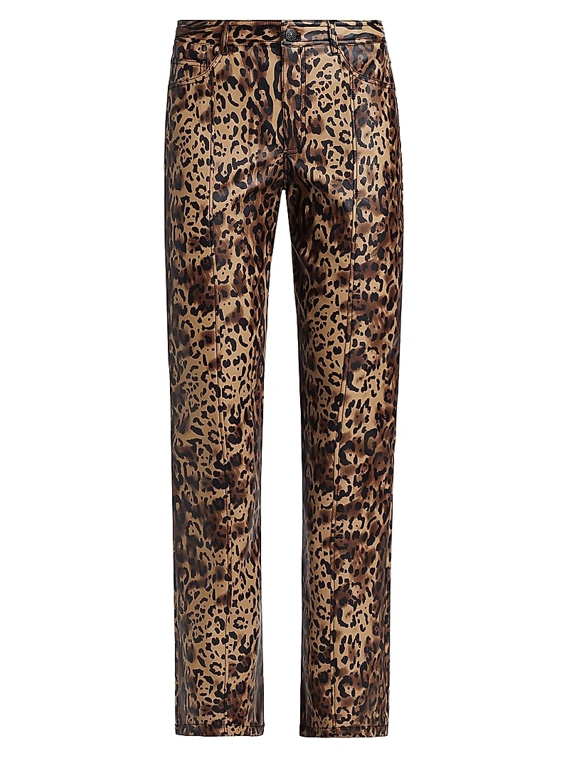 Miller Leopard Faux-Leather Pants