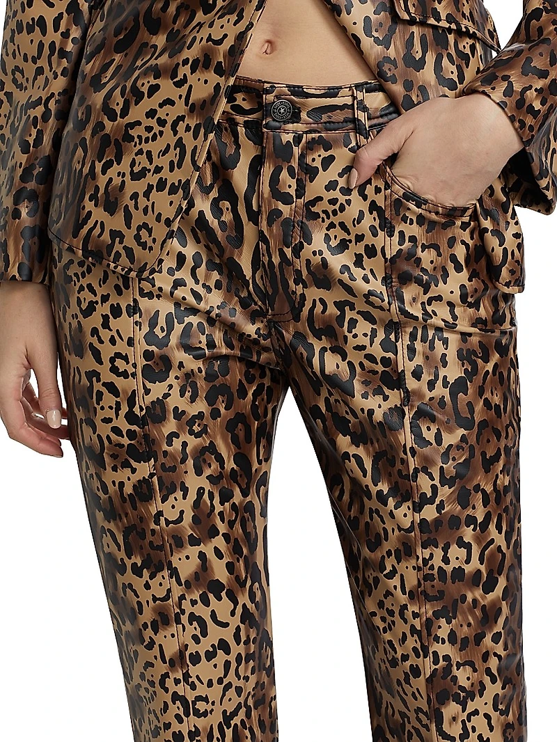 Miller Leopard Faux-Leather Pants