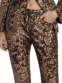 Miller Leopard Faux-Leather Pants