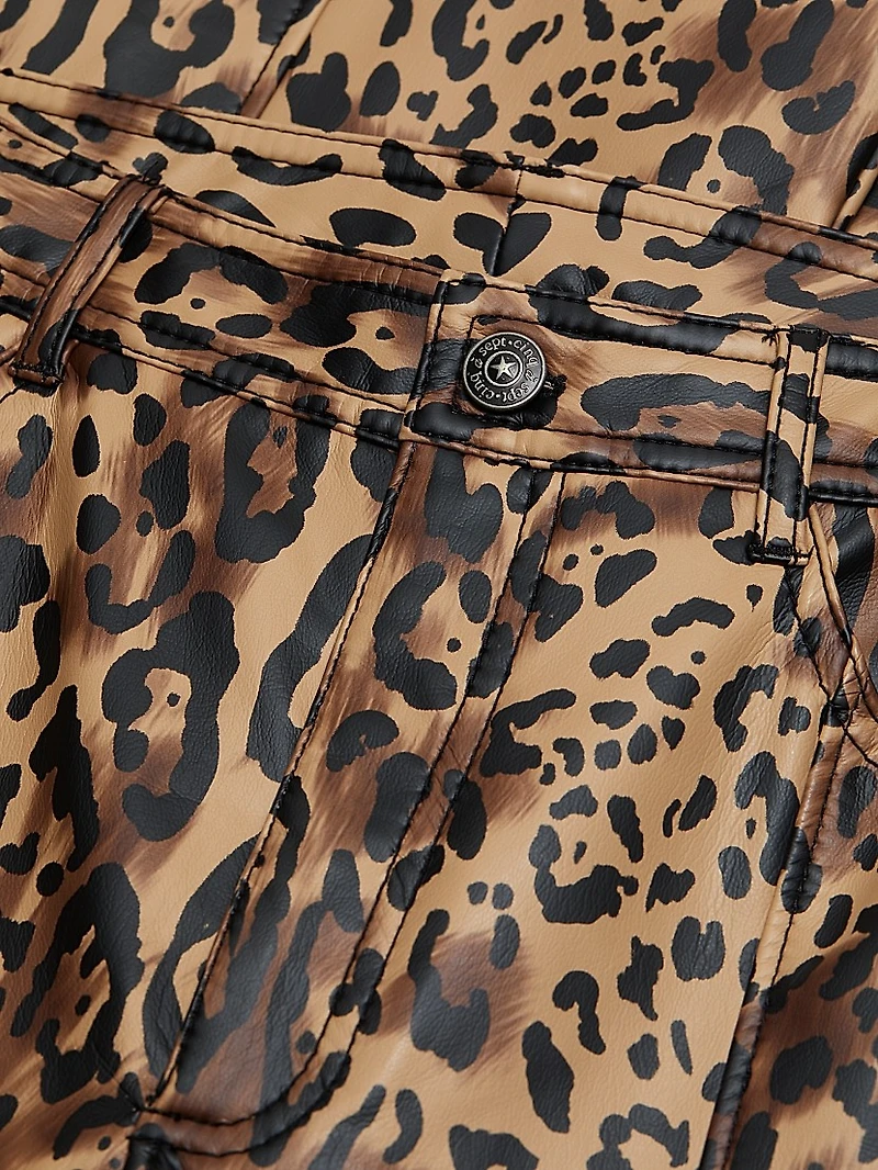 Miller Leopard Faux-Leather Pants
