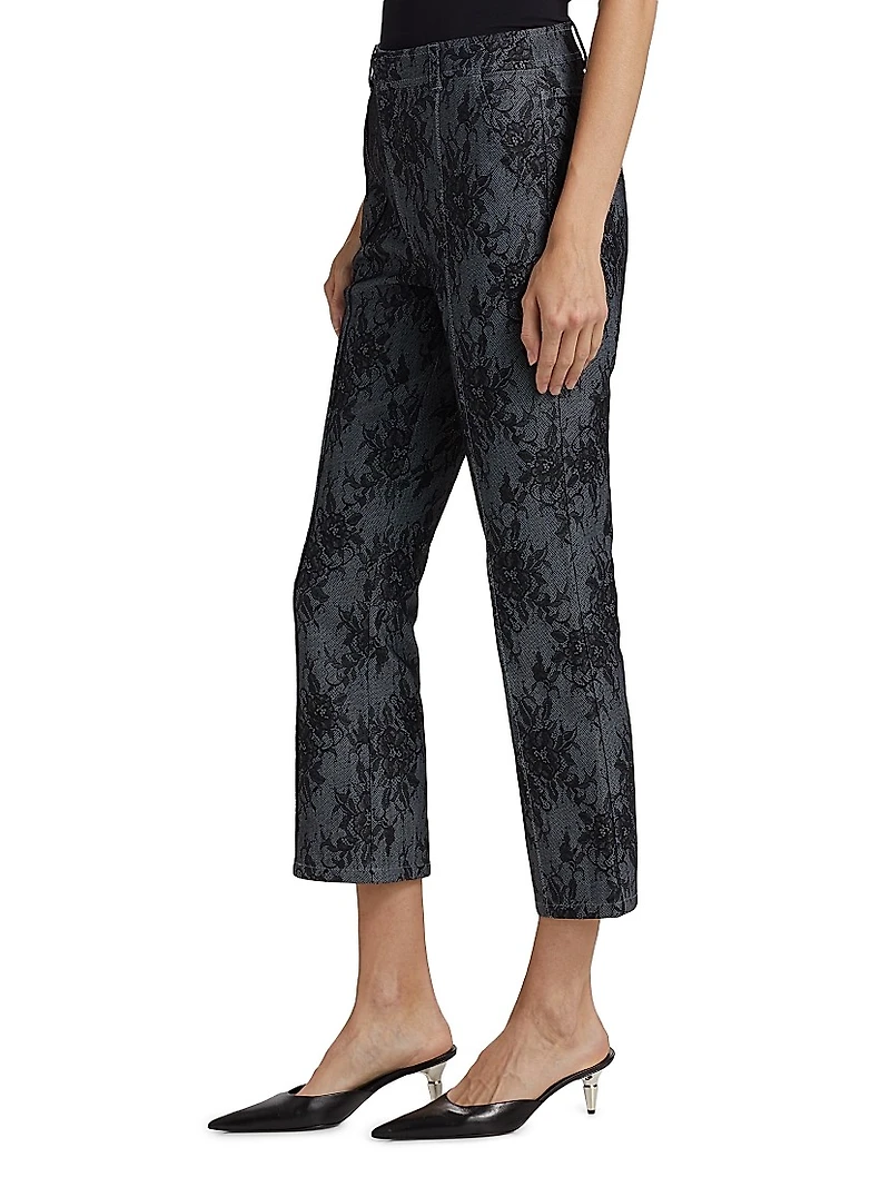 Evelyn Lace Cotton-Blend Crop Pants