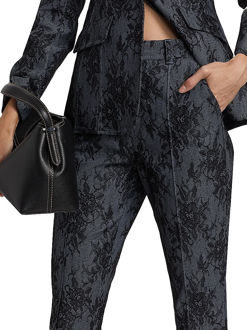 Evelyn Lace Cotton-Blend Crop Pants