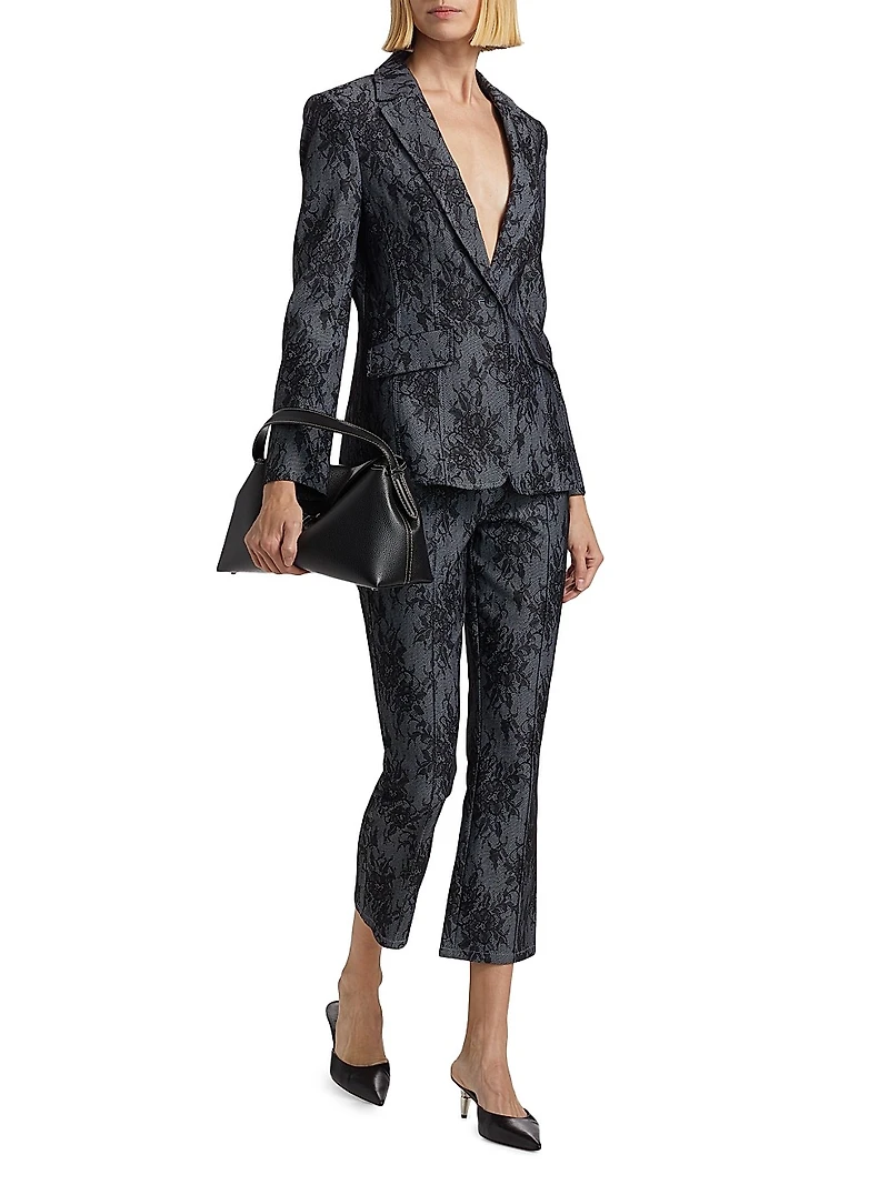 Evelyn Lace Cotton-Blend Crop Pants