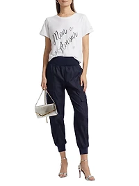 Mon Amour Embellished Cotton T-Shirt