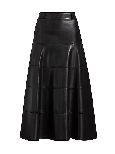Macey Faux-Leather Midi Skirt