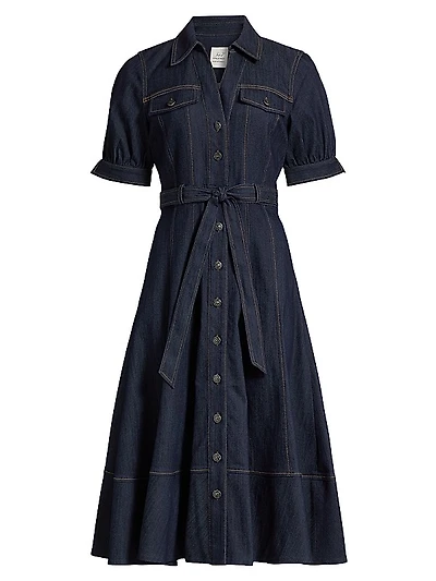 Suzie Denim Tie-Waist Shirtdress