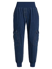 Giles Denim High-Rise Crop Pants