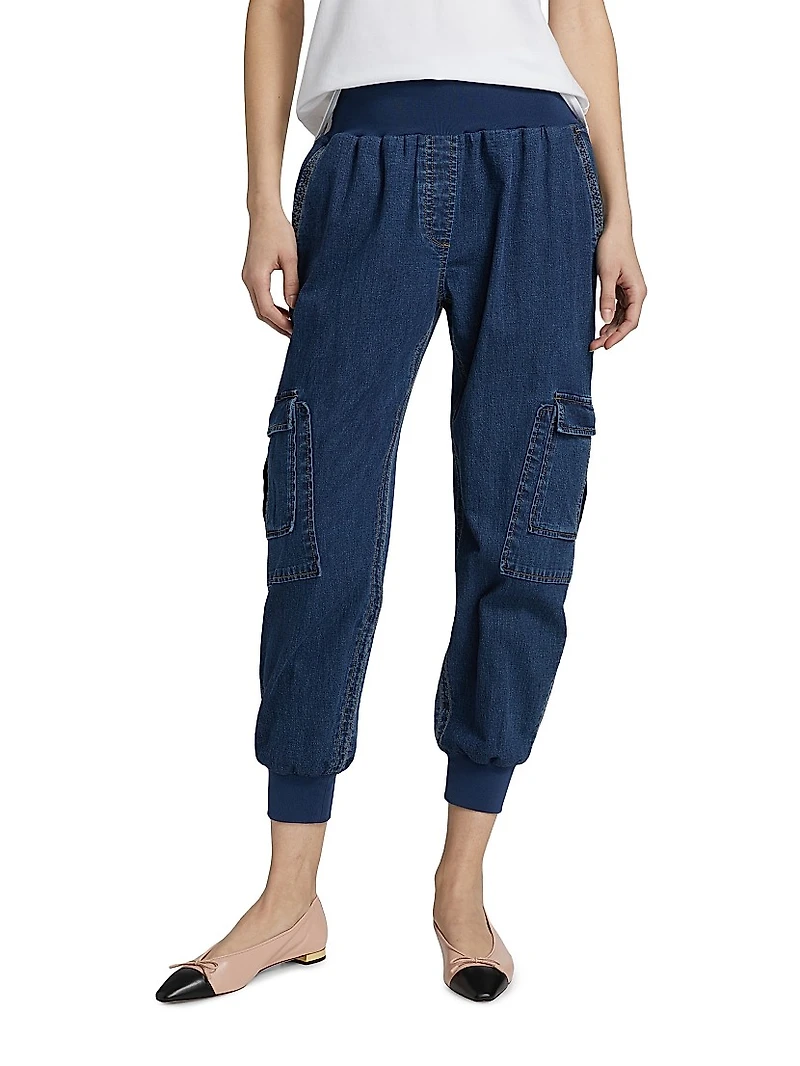 Giles Denim High-Rise Crop Pants