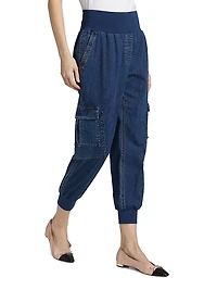 Giles Denim High-Rise Crop Pants