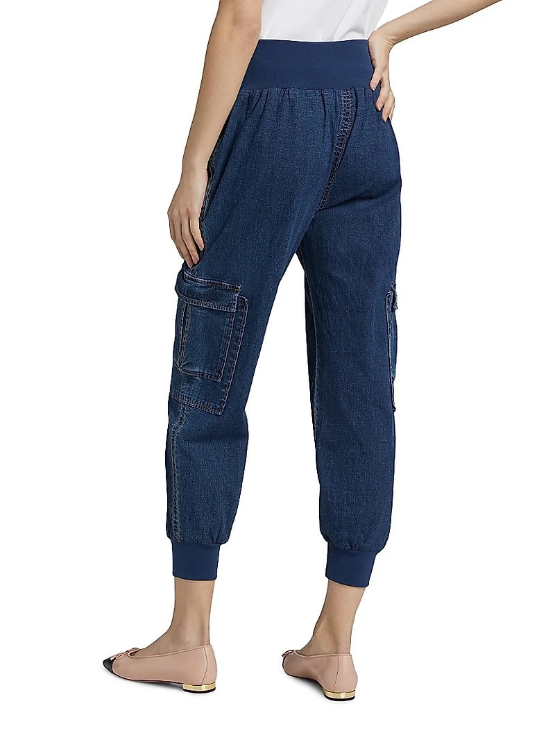 Giles Denim High-Rise Crop Pants
