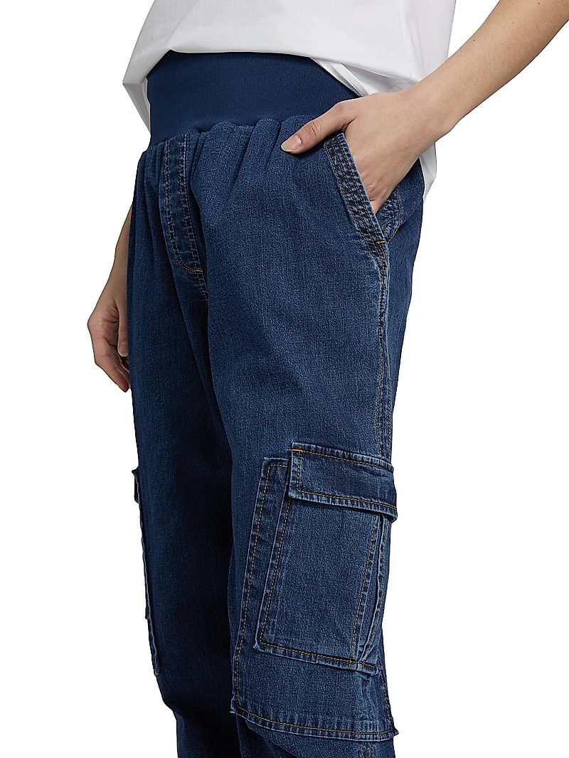 Giles Denim High-Rise Crop Pants