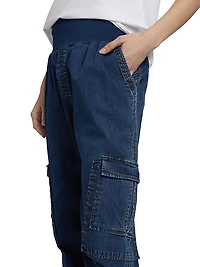 Giles Denim High-Rise Crop Pants