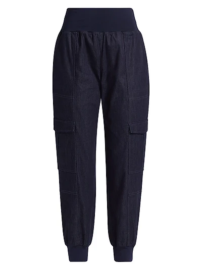Giles Denim High-Rise Crop Pants