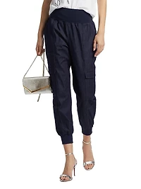 Giles Denim High-Rise Crop Pants