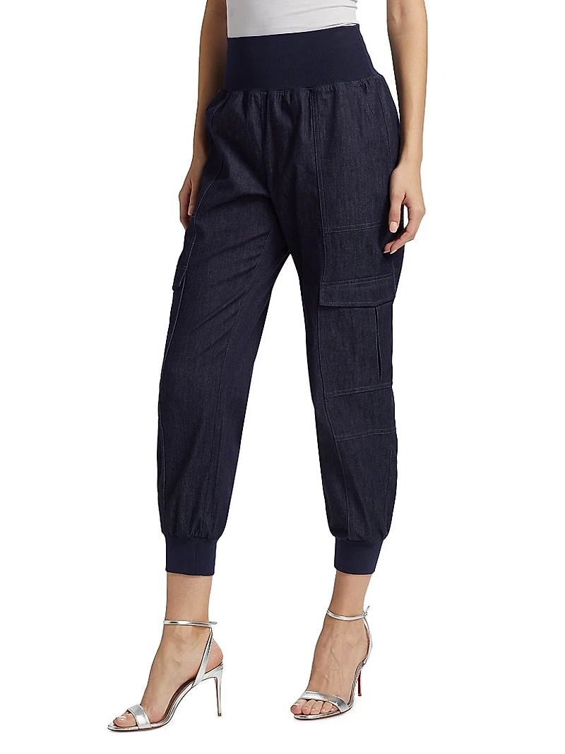Giles Denim High-Rise Crop Pants